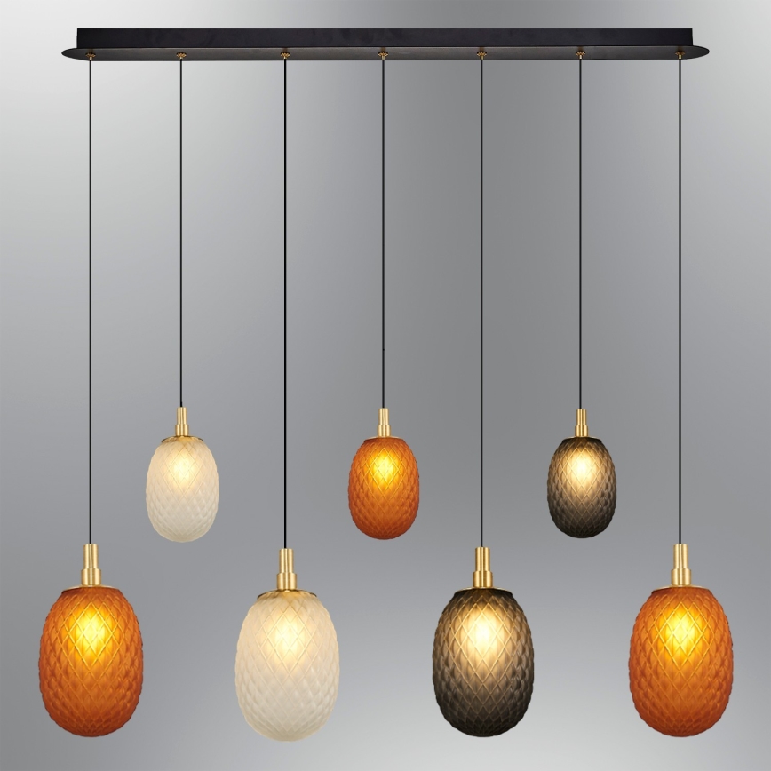 Pendelleuchte an Kabel CACTUS 7xG9/5W/230V kupfer/grau/weiß