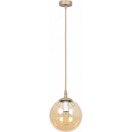 Pendelleuchte an Kabel COSMO 1xE14/10W/230V Ø 14 cm beige/rauchbeige