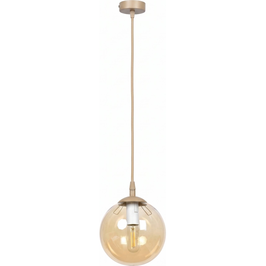 Pendelleuchte an Kabel COSMO 1xE14/10W/230V Ø 14 cm beige/rauchbeige