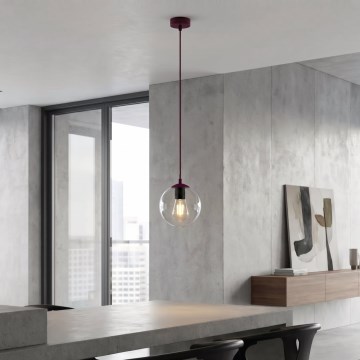Pendelleuchte an Kabel COSMO 1xE14/10W/230V Ø 14 cm rot/klar