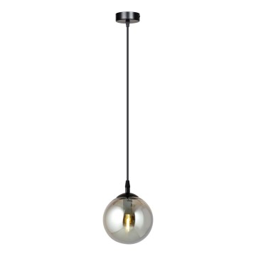 Pendelleuchte an Kabel COSMO 1xE14/10W/230V Ø 14 cm schwarz/rauchschwarz