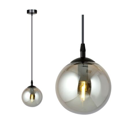 Pendelleuchte an Kabel COSMO 1xE14/10W/230V Ø 14 cm schwarz/rauchschwarz