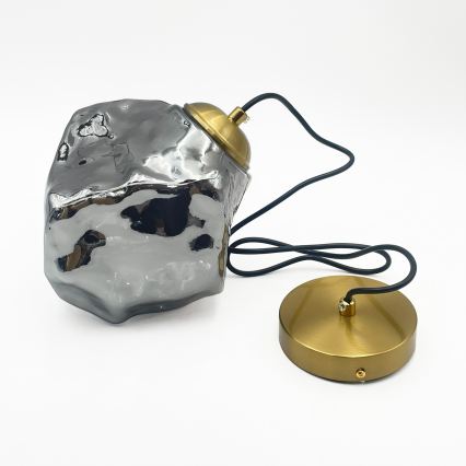 Pendelleuchte an Kabel CRISTAL 1xE14/15W/230V Messing/rauchschwarz