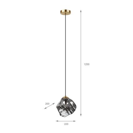 Pendelleuchte an Kabel CRISTAL 1xE14/15W/230V Messing/rauchschwarz