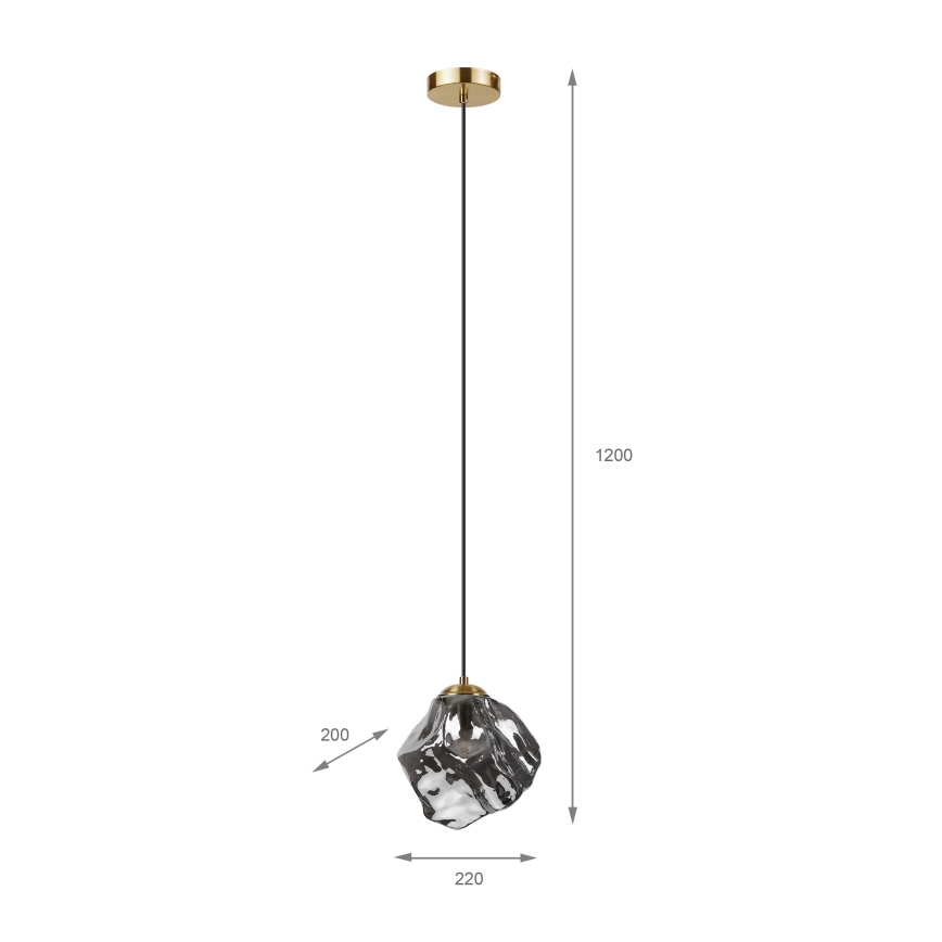 Pendelleuchte an Kabel CRISTAL 1xE14/15W/230V Messing/rauchschwarz