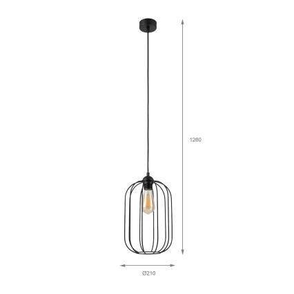 Pendelleuchte an Kabel DESTELLO, 1x E27/15W/230V, Ø 21 cm, schwarz