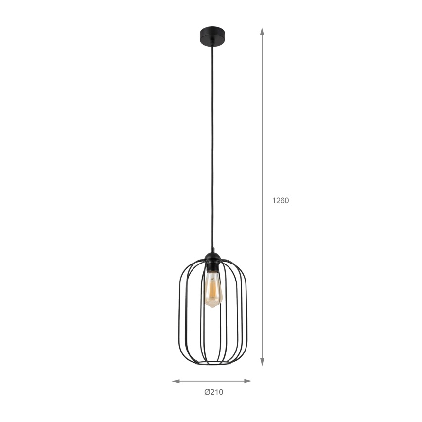 Pendelleuchte an Kabel DESTELLO, 1x E27/15W/230V, Ø 21 cm, schwarz