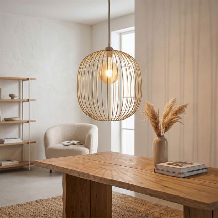 Pendelleuchte an Kabel DESTELLO 1xE27/15W/230V Ø 33 cm beige