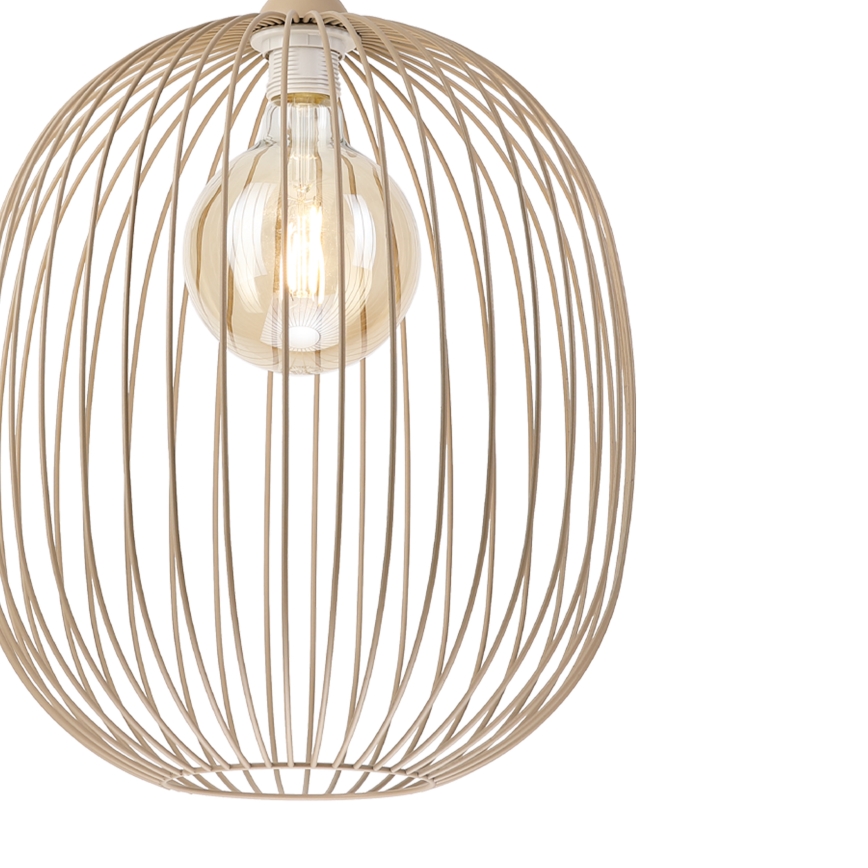 Pendelleuchte an Kabel DESTELLO 1xE27/15W/230V Ø 33 cm beige