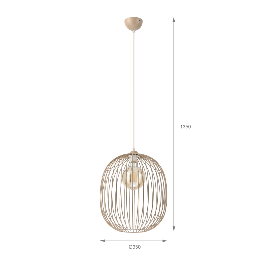 Pendelleuchte an Kabel DESTELLO 1xE27/15W/230V Ø 33 cm beige