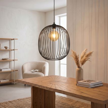 Pendelleuchte an Kabel DESTELLO 1xE27/15W/230V Ø 33 cm schwarz