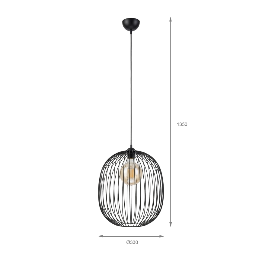 Pendelleuchte an Kabel DESTELLO 1xE27/15W/230V Ø 33 cm schwarz