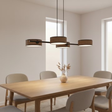 Pendelleuchte an Kabel DRUMZ 4xE14/10W/230V braun