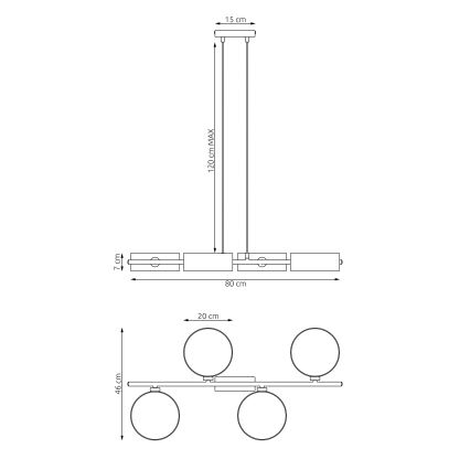 Pendelleuchte an Kabel DRUMZ 4xE14/10W/230V braun