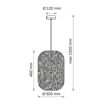 Pendelleuchte an Kabel ELLEN 1xE27/20W/230V Ø 30 cm anthrazit