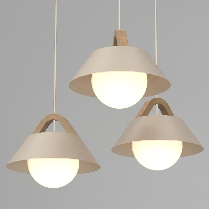 Pendelleuchte an Kabel FUNDA 3xE27/15W/230V beige