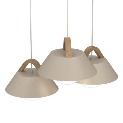 Pendelleuchte an Kabel FUNDA 3xE27/15W/230V beige