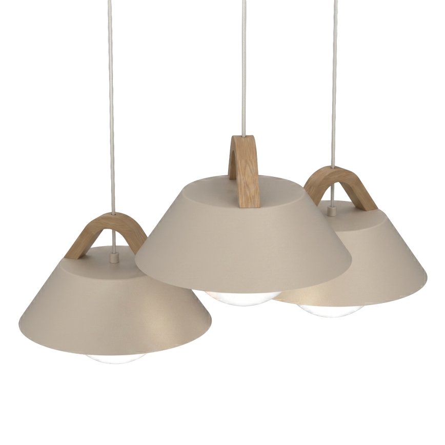 Pendelleuchte an Kabel FUNDA 3xE27/15W/230V beige