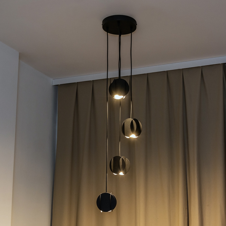 Pendelleuchte an Kabel GAMBIT 4xGU10/10W/230V schwarz