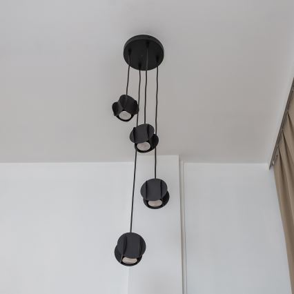 Pendelleuchte an Kabel GAMBIT 4xGU10/10W/230V schwarz