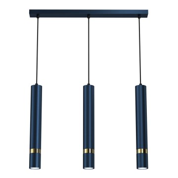 Pendelleuchte an Kabel JOKER 3xGU10/25W/230V blau/gold