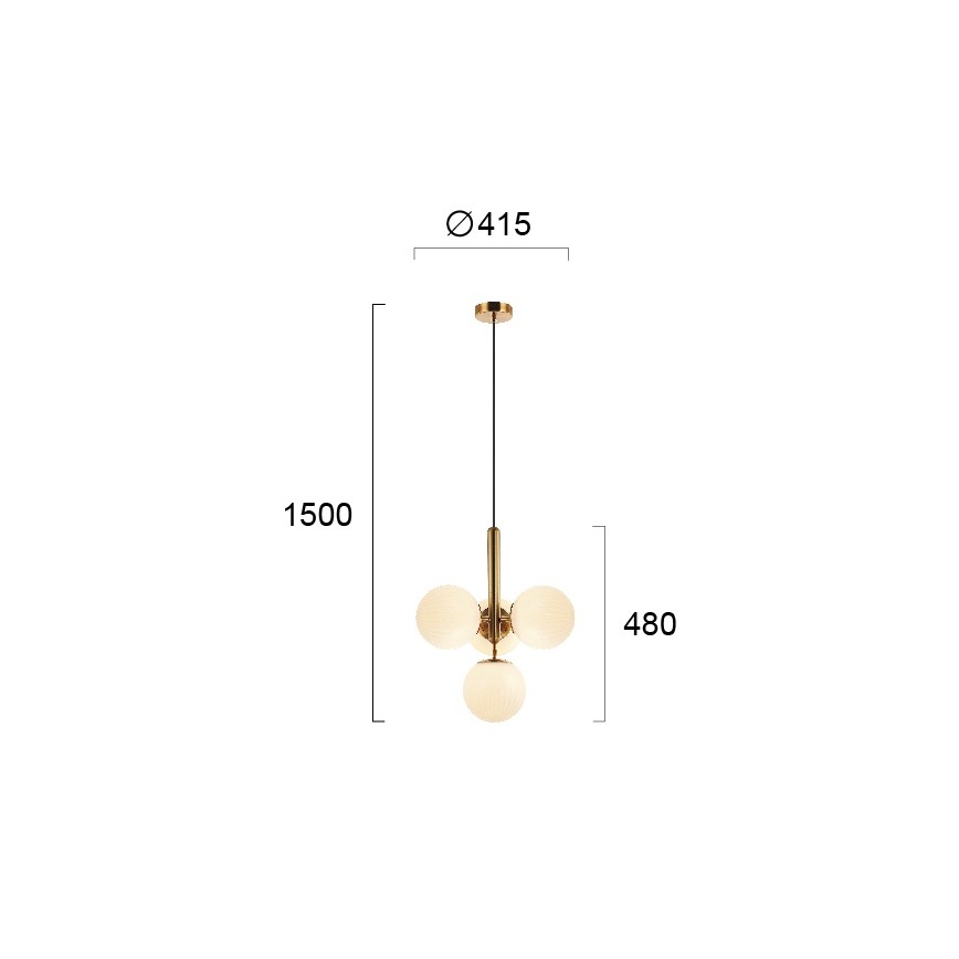Pendelleuchte an Kabel JOLIN 4xG9/5W/230V goldfarben
