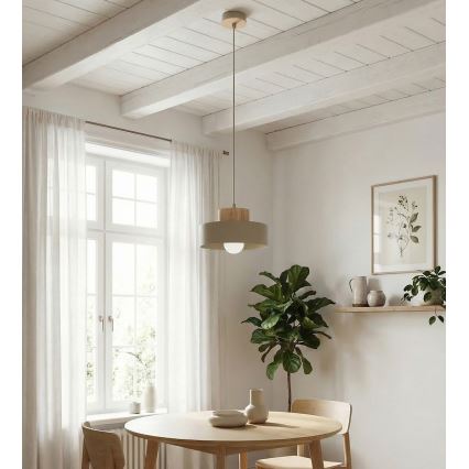 Pendelleuchte an Kabel KIVI 1xE27/15W/230V beige