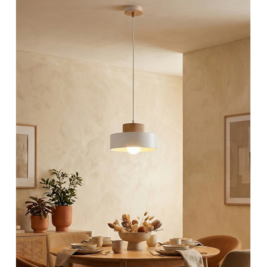 Pendelleuchte an Kabel KIVI 1xE27/15W/230V weiß