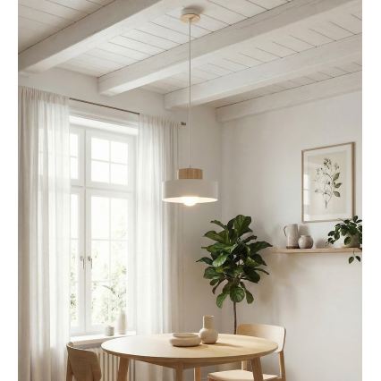 Pendelleuchte an Kabel KIVI 1xE27/15W/230V weiß
