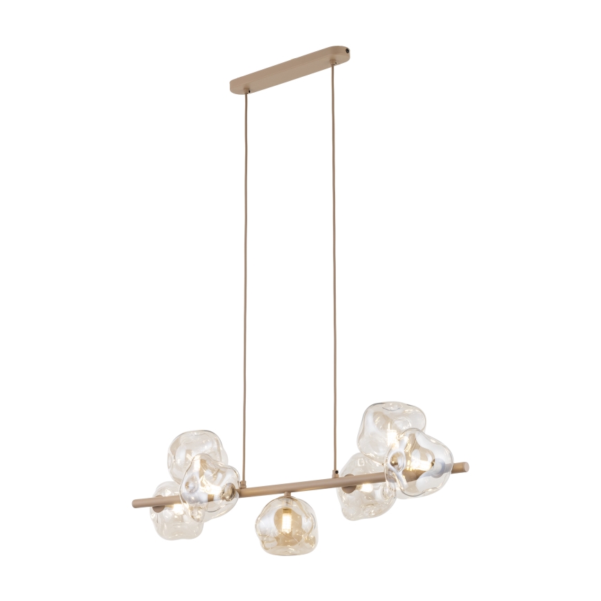 Pendelleuchte an Kabel LAVA 7xG9/8W/230V beige/rauchfarben