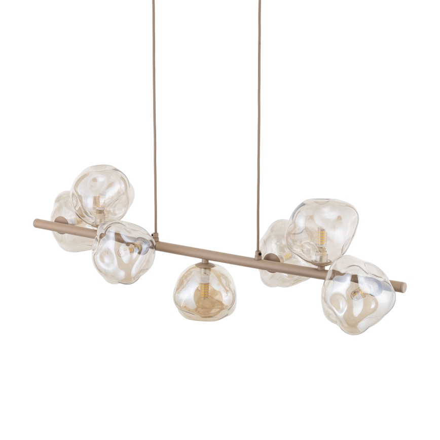 Pendelleuchte an Kabel LAVA 7xG9/8W/230V beige/rauchfarben