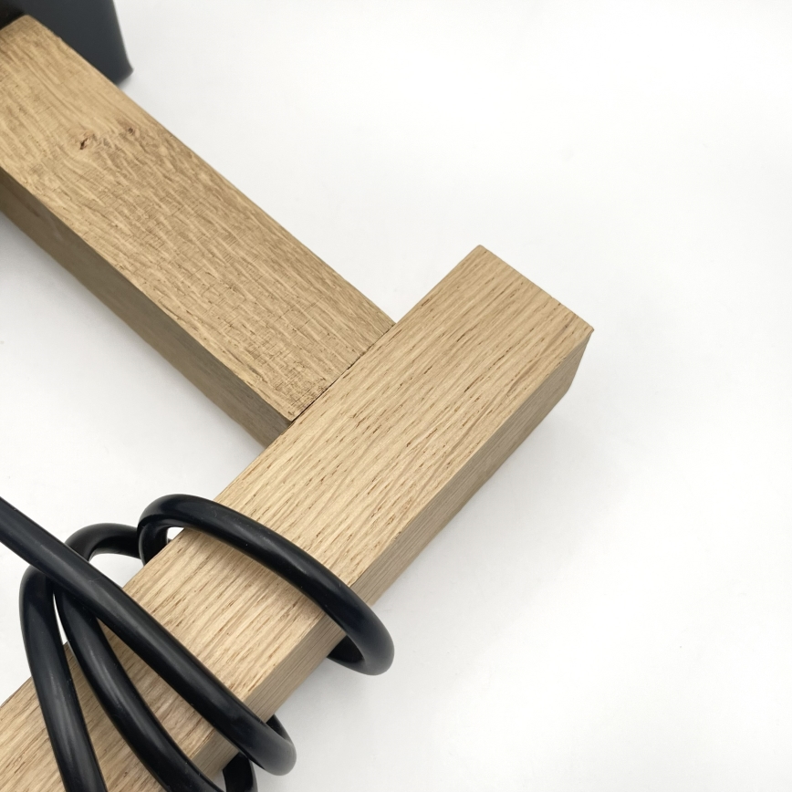 Pendelleuchte an Kabel LEANDRA 1xE27/15W/230V Eiche/Schwarz