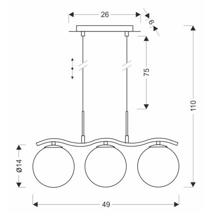 Pendelleuchte an Kabel LUMOS 3xG9/20W/230V rauchschwarz