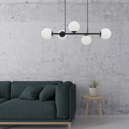 Pendelleuchte an Kabel MADDIE 5xE14/5W/230V schwarz