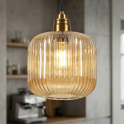 Pendelleuchte an Kabel MILOU 1xE27/15W/230V gold/rauchbeige