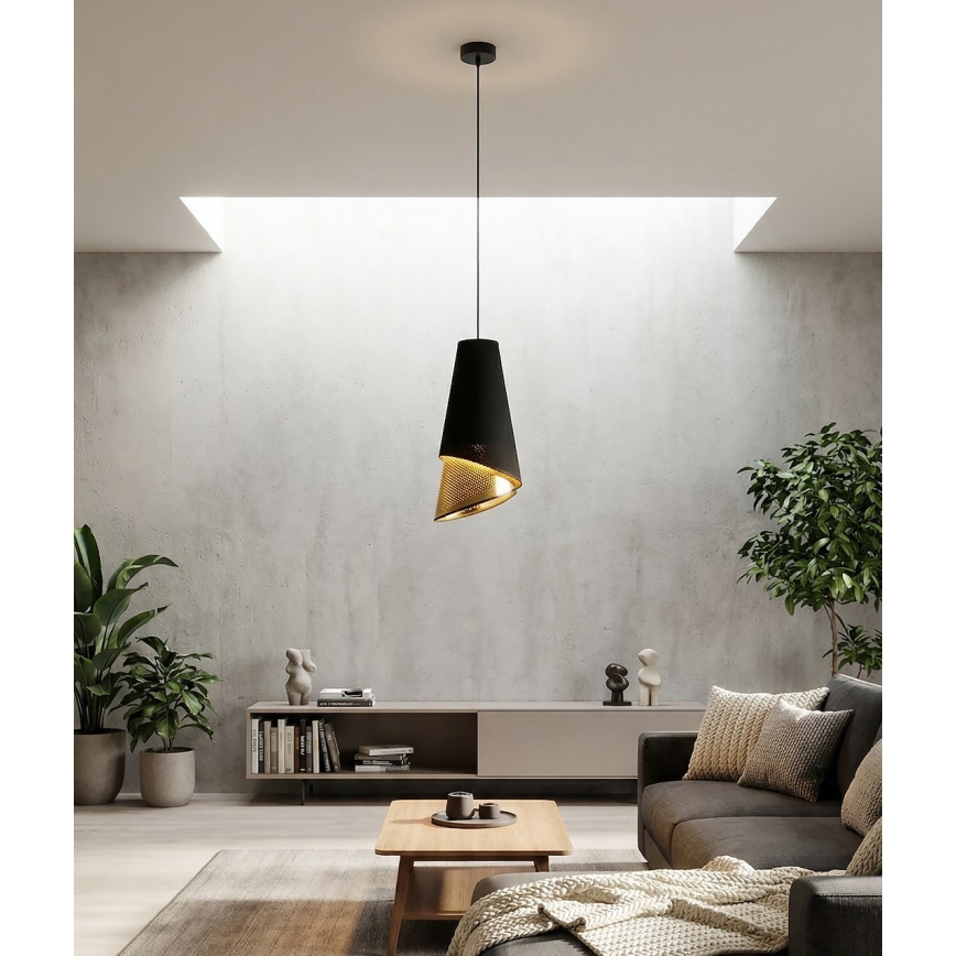 Pendelleuchte an Kabel MODA 1xE27/15W/230V schwarz/gold