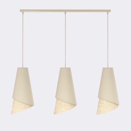 Pendelleuchte an Kabel MODA 3xE27/15W/230V beige/Rattan
