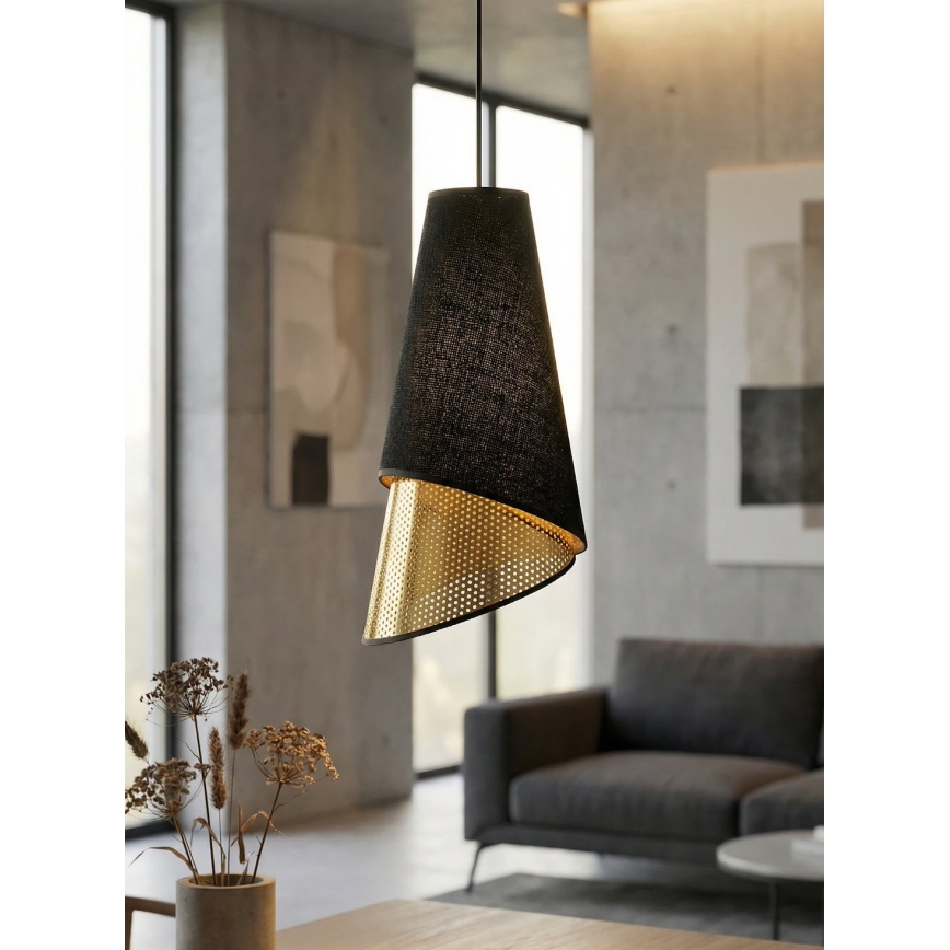 Pendelleuchte an Kabel MODA 3xE27/15W/230V schwarz/gold