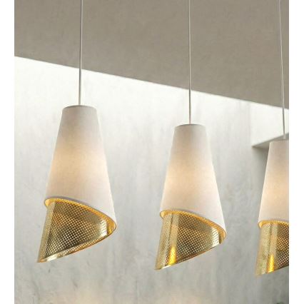 Pendelleuchte an Kabel MODA 3xE27/15W/230V weiß/gold