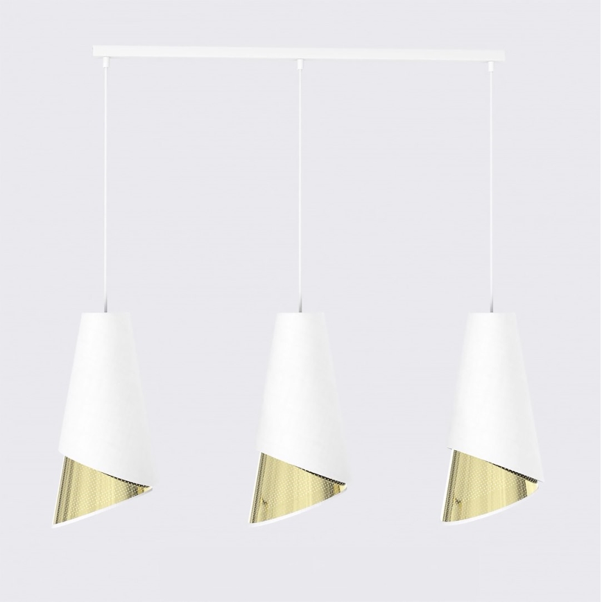 Pendelleuchte an Kabel MODA 3xE27/15W/230V weiß/gold