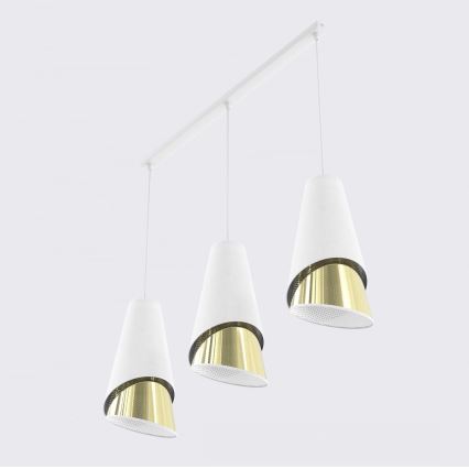 Pendelleuchte an Kabel MODA 3xE27/15W/230V weiß/gold