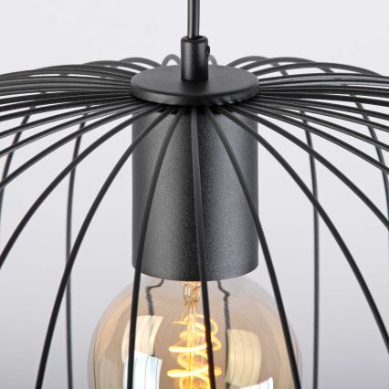 Pendelleuchte an Kabel OVELLA 1xE27/15W/230V Ø 46 cm schwarz
