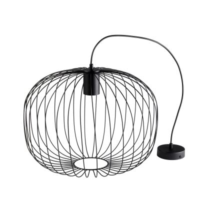 Pendelleuchte an Kabel OVELLA 1xE27/15W/230V Ø 46 cm schwarz