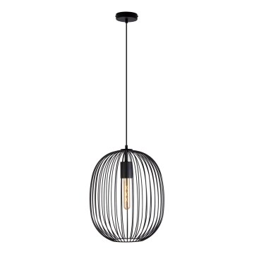 Pendelleuchte an Kabel OVELLA 1xE27/15W/230V Ø34 cm schwarz