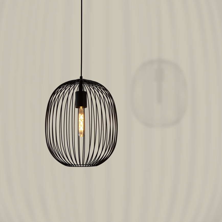 Pendelleuchte an Kabel OVELLA 1xE27/15W/230V Ø34 cm schwarz