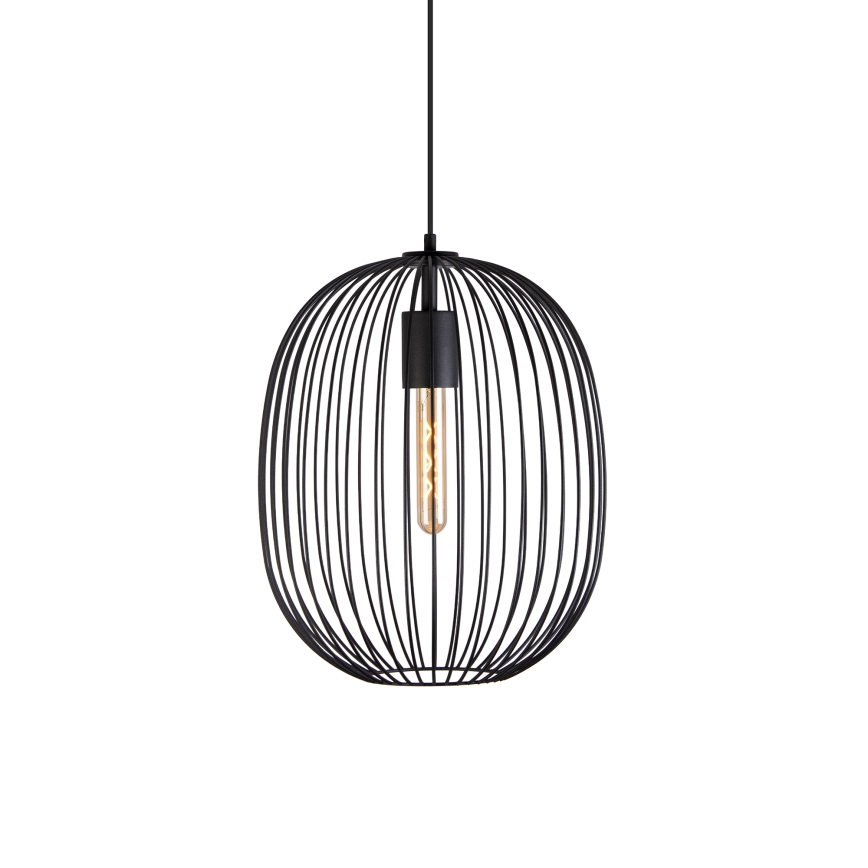 Pendelleuchte an Kabel OVELLA 1xE27/15W/230V Ø34 cm schwarz