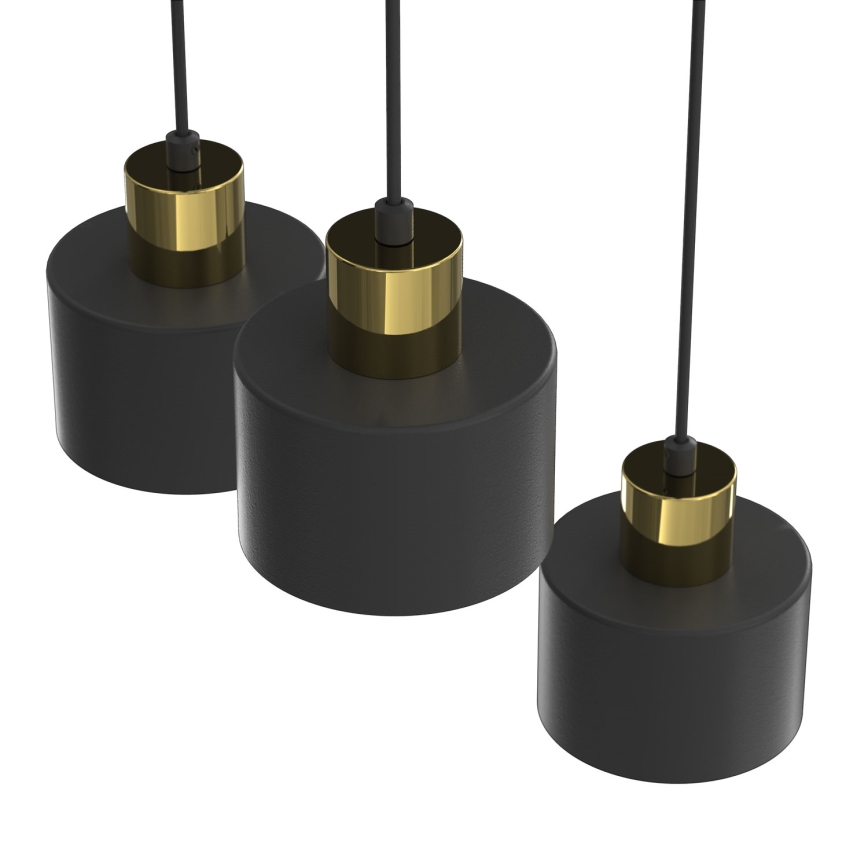 Pendelleuchte an Kabel PARKLA 3xE27/15W/230V schwarz