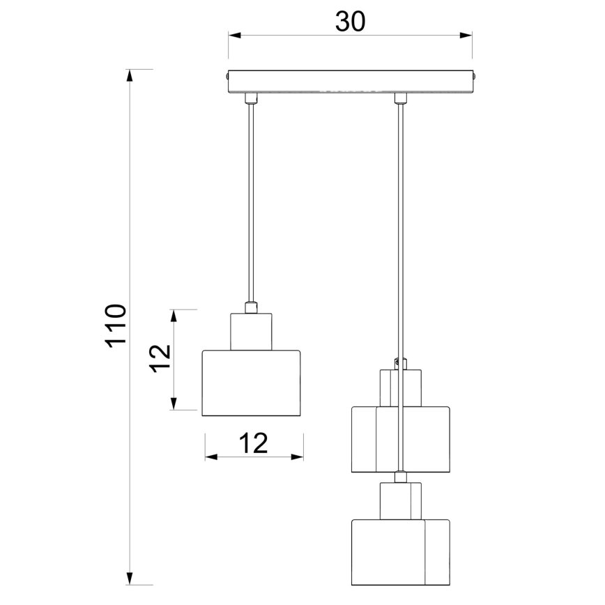 Pendelleuchte an Kabel PARKLA 3xE27/15W/230V schwarz