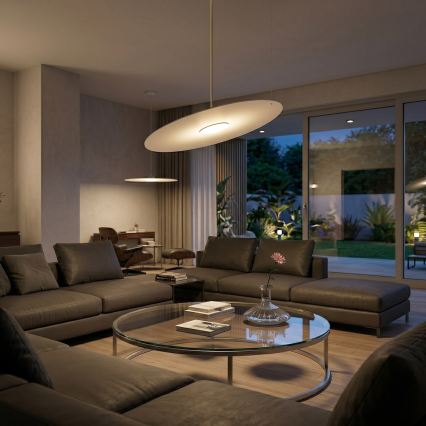 Pendelleuchte an Kabel PIATTO 1xGX53/15W/230V Ø 55 cm beige