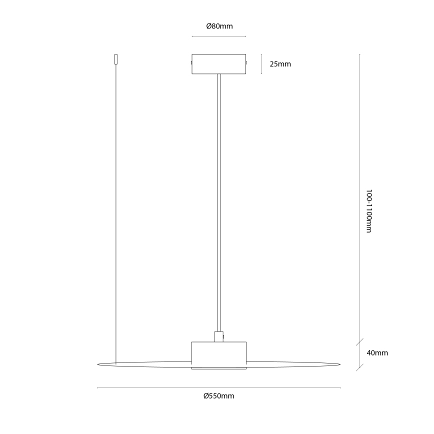 Pendelleuchte an Kabel PIATTO 1xGX53/15W/230V, Ø 55 cm, weiß